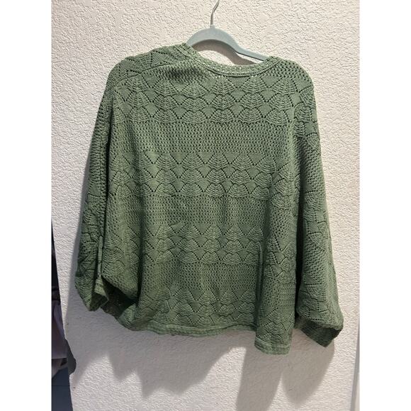 Democracy Tie Front Crochet Tank and Sweater in Green Size XL NWT - Picture 3 of 7